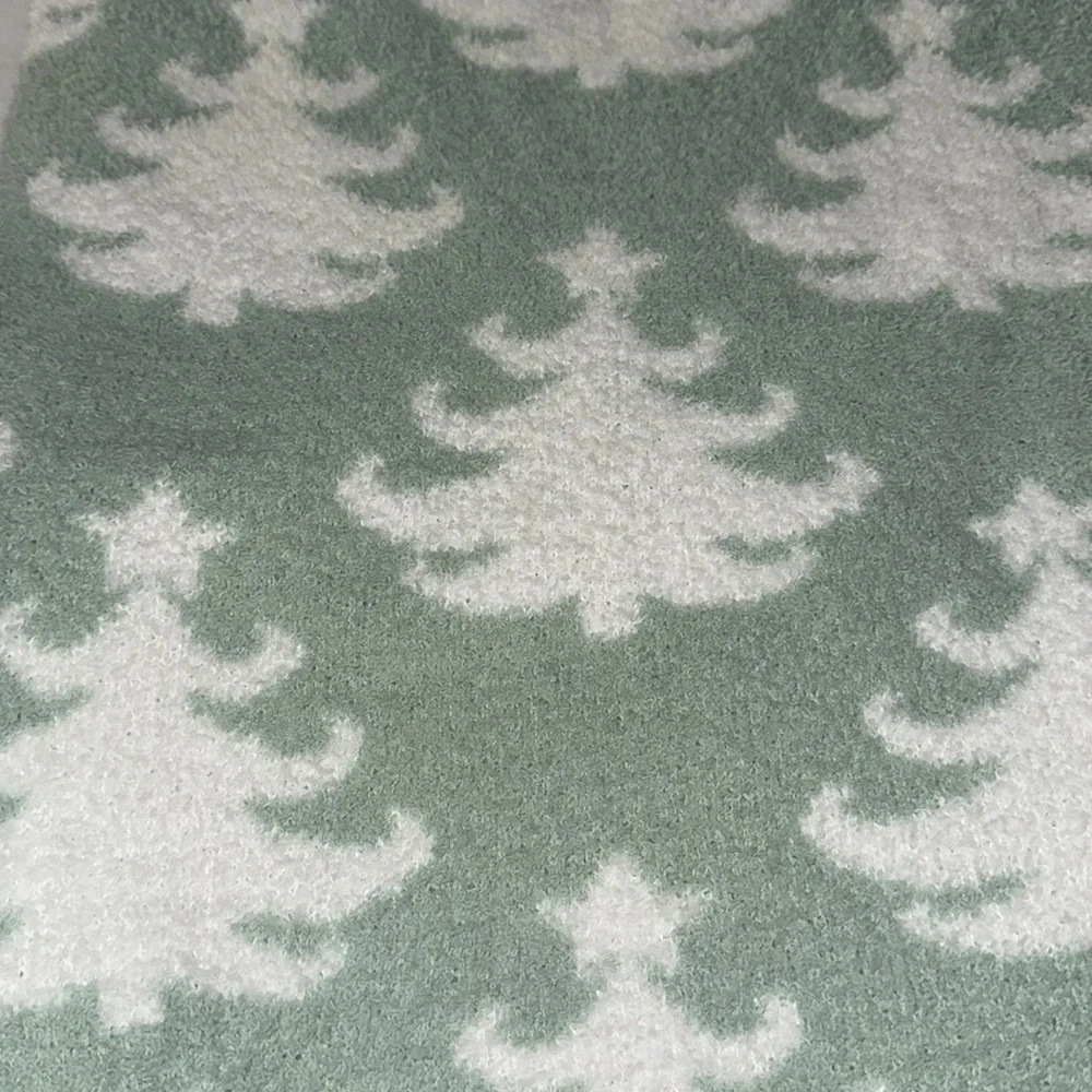Christmas teal Christmas tree extra cozy feather knit throw 🎄🎄